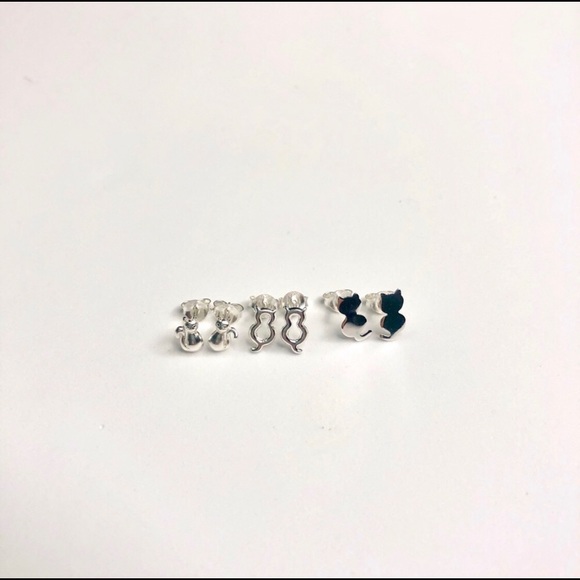 925 Sterling Silver Cat Earrings Set of 3 - Picture 2 of 8